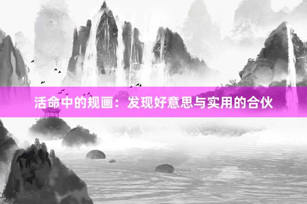 活命中的规画：发现好意思与实用的合伙